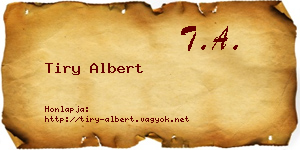 Tiry Albert névjegykártya
